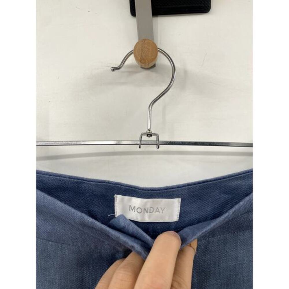 Monday Swimwear Blue Linen Bootcut pants - Picture 3 of 6